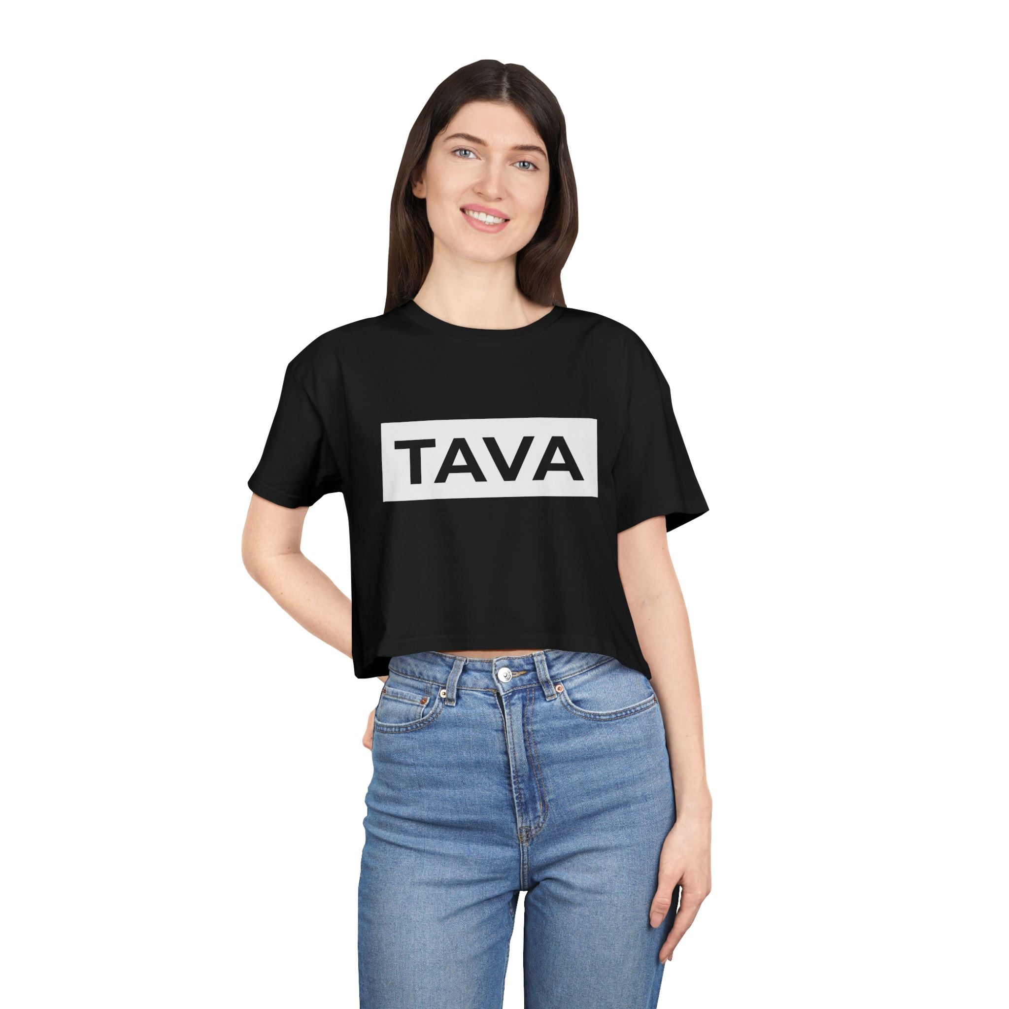 Women's Block Logo Crop Tee (4 Colors)