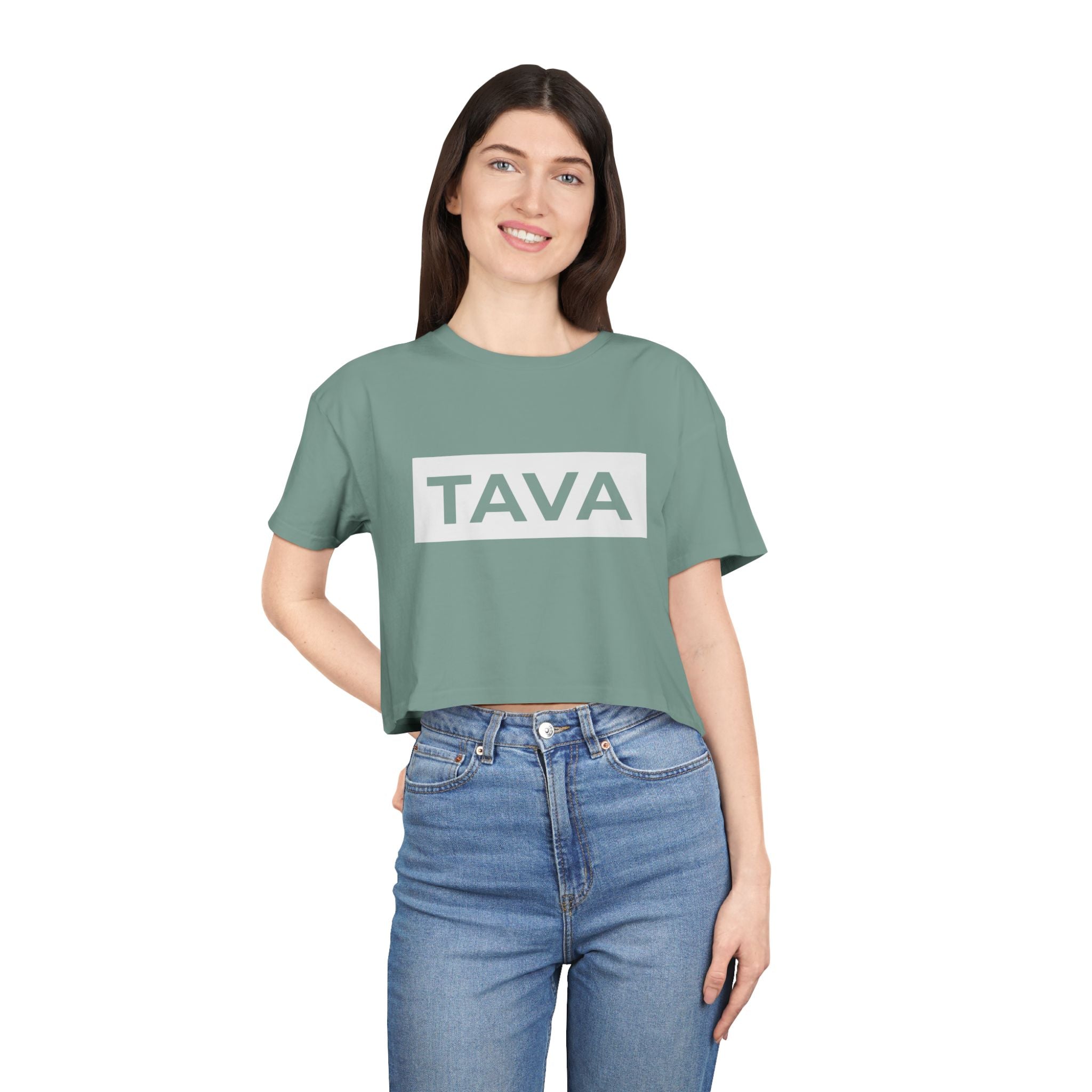 Women's Block Logo Crop Tee (4 Colors)